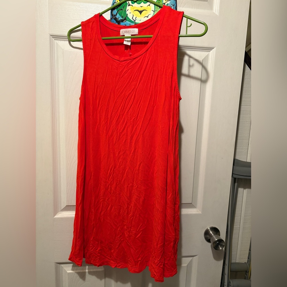 Sleeveless Red t-shirt dress